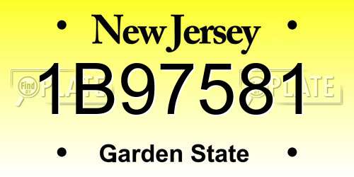 1B97581 New Jersey License Plate