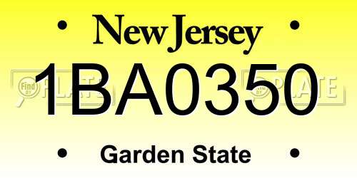 1BA0350 New Jersey License Plate