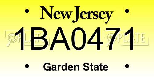 1BA0471 New Jersey License Plate