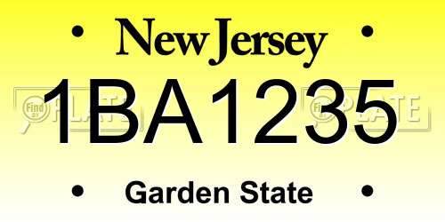 1BA1235 New Jersey License Plate