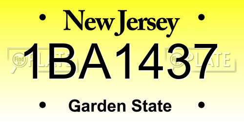 1BA1437 New Jersey License Plate