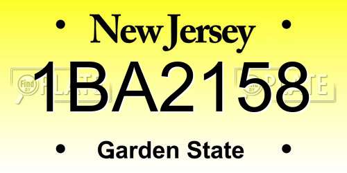 1BA2158 New Jersey License Plate