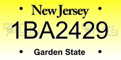 1BA2429 New Jersey License Plate