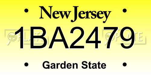 1BA2479 New Jersey License Plate