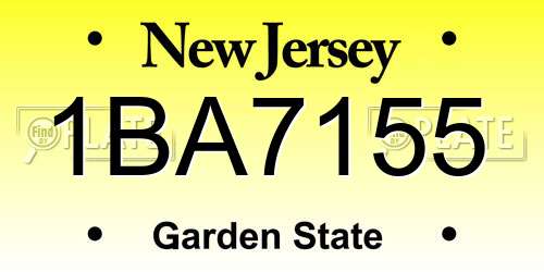 1BA7155 New Jersey License Plate