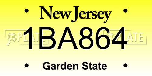 1BA864 New Jersey License Plate