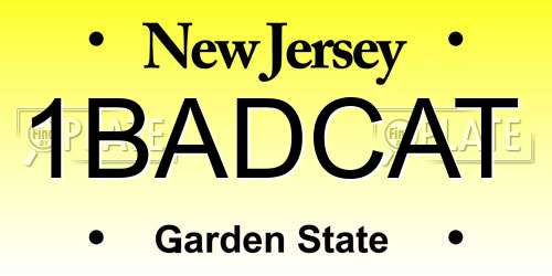 1BADCAT New Jersey License Plate