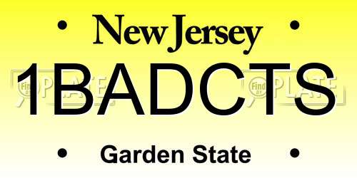 1BADCTS New Jersey License Plate