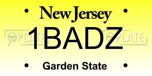 1BADZ New Jersey License Plate