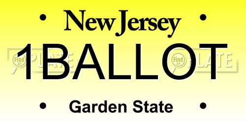 1BALLOT New Jersey License Plate