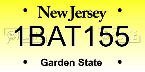1BAT155 New Jersey License Plate