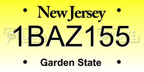 1BAZ155 New Jersey License Plate