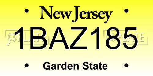 1BAZ185 New Jersey License Plate