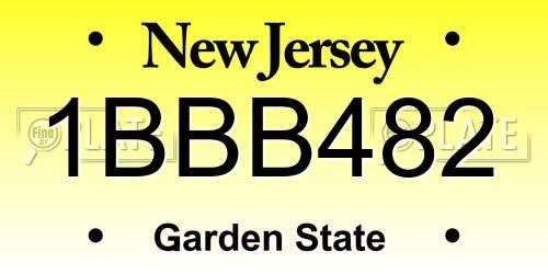 1BBB482 New Jersey License Plate
