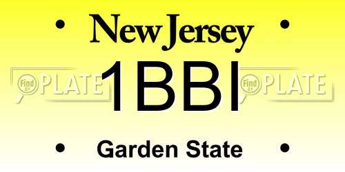 1BBI New Jersey License Plate