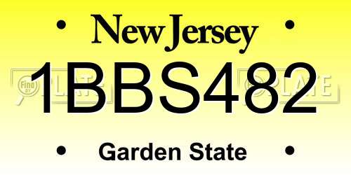 1BBS482 New Jersey License Plate