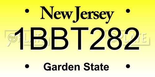 1BBT282 New Jersey License Plate