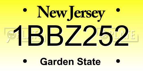 1BBZ252 New Jersey License Plate