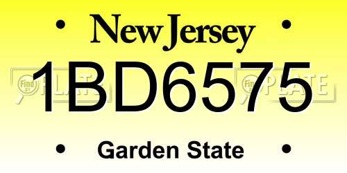1BD6575 New Jersey License Plate