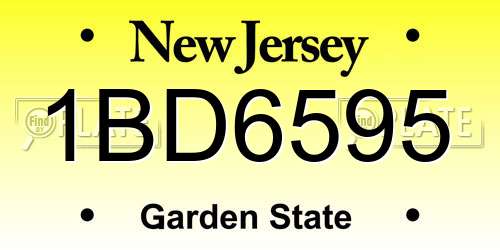1BD6595 New Jersey License Plate