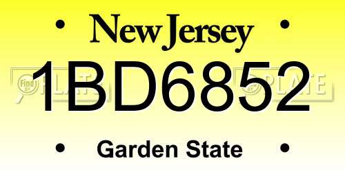 1BD6852 New Jersey License Plate