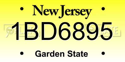 1BD6895 New Jersey License Plate