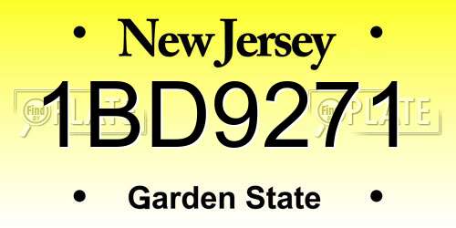 1BD9271 New Jersey License Plate
