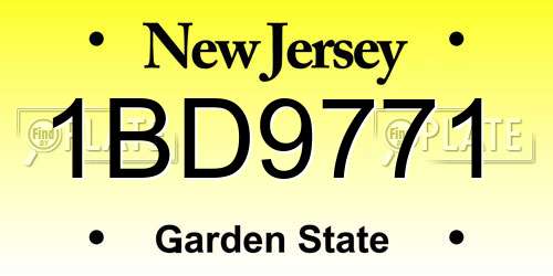 1BD9771 New Jersey License Plate