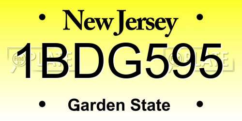 1BDG595 New Jersey License Plate