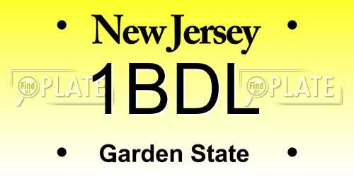 1BDL New Jersey License Plate
