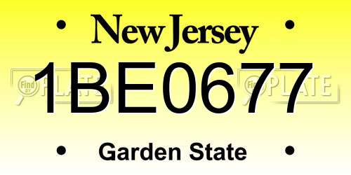 1BE0677 New Jersey License Plate
