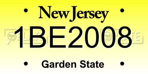 1BE2008 New Jersey License Plate