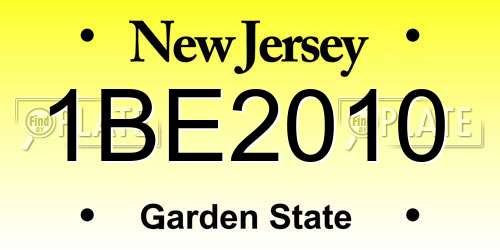 1BE2010 New Jersey License Plate