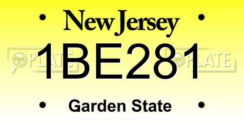 1BE281 New Jersey License Plate