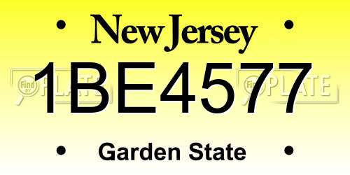 1BE4577 New Jersey License Plate