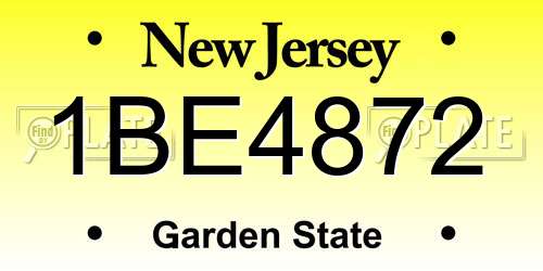 1BE4872 New Jersey License Plate