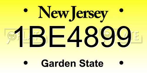 1BE4899 New Jersey License Plate