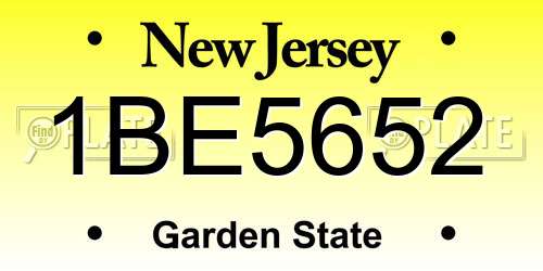 1BE5652 New Jersey License Plate