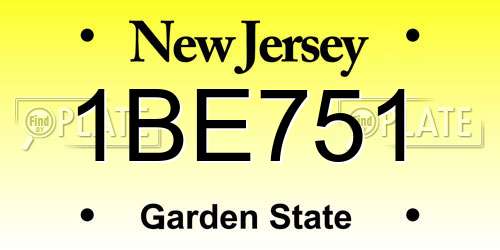 1BE751 New Jersey License Plate