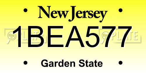 1BEA577 New Jersey License Plate