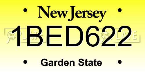 1BED622 New Jersey License Plate
