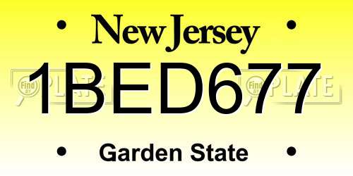 1BED677 New Jersey License Plate