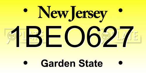 1BEO627 New Jersey License Plate
