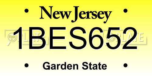 1BES652 New Jersey License Plate