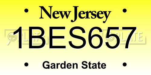 1BES657 New Jersey License Plate