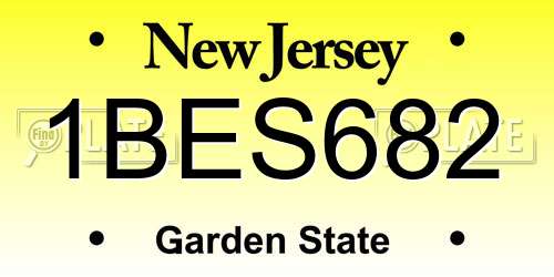 1BES682 New Jersey License Plate