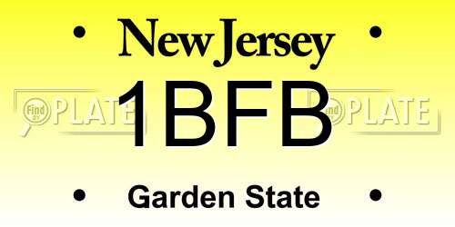 1BFB New Jersey License Plate