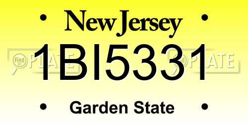 1BI5331 New Jersey License Plate
