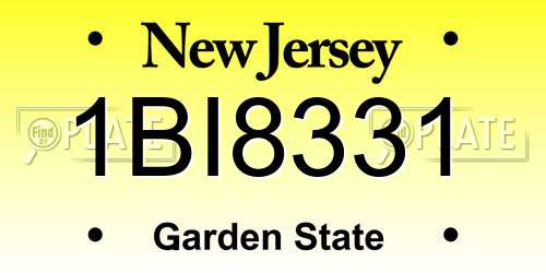 1BI8331 New Jersey License Plate