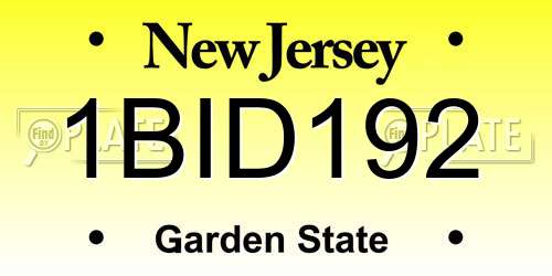 1BID192 New Jersey License Plate